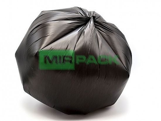 Пакеты для мусора 30 л, 12 мкм, ПНД, черные, в рулоне 20 шт, 50х60 см, особопрочные, MIRPACK - Вид 2